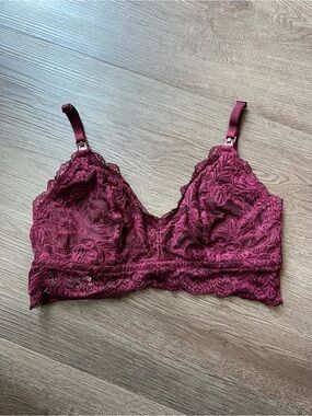 Small Lace Nursing Bralette in Deep Wine